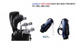 BOY'S LEFT HAND GRAPHITE EDITION MAGNUM GOLF CLUB SET w460cc Driver, 3 Wood +Hybrid Utility Iron + 6 - 9 Irons, Pitching Wedge +STAND BAG & Putter: Pre-Tween, Tween or Teen length: BUILT in the US by AGXGOLF